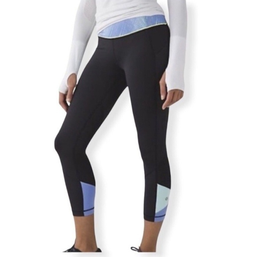 Lululemon Athletica Black and Blue Leggings